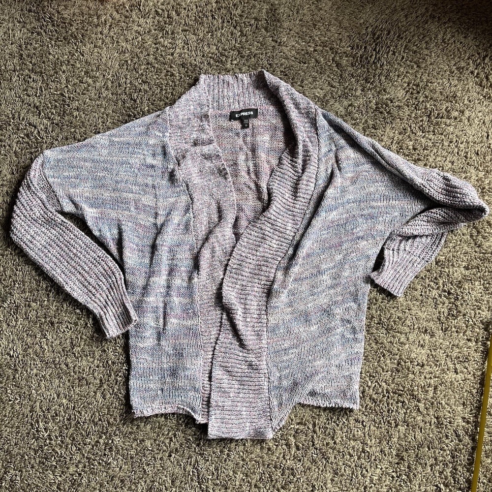 Express Womens Long Cardigan Sweater Shirt Top Size Extra Small Multi Color